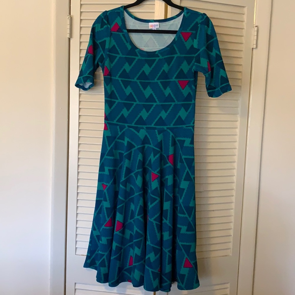 LuLaRoe Nicole Dress- Medium teal